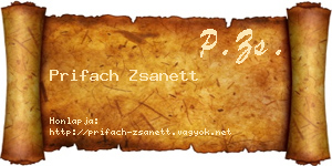 Prifach Zsanett névjegykártya